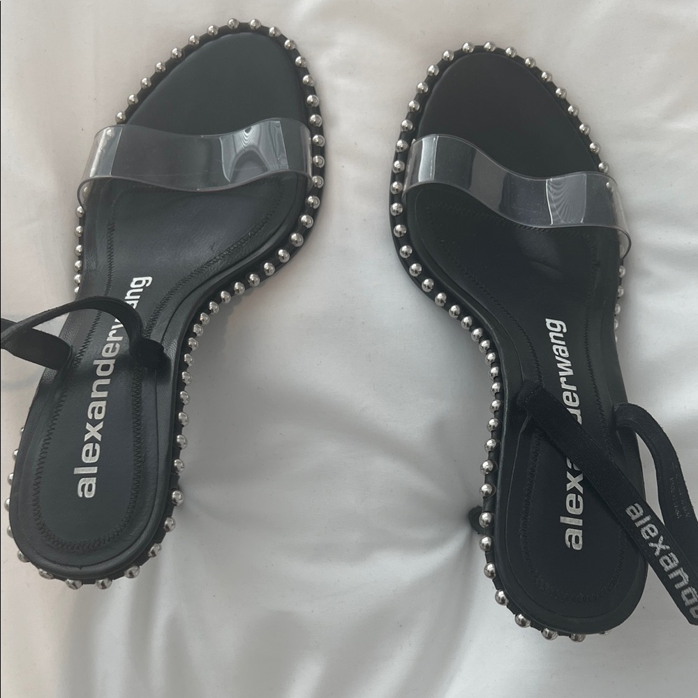Alexander Wang Black and Silver Sandals
